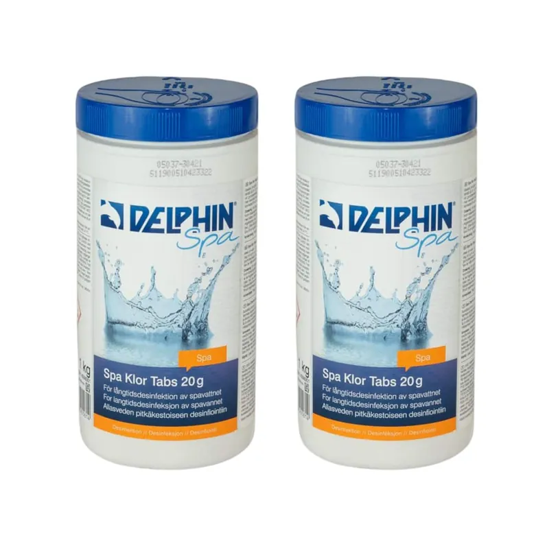 Klortabletter Delphin Spa Klor Tabs 20g 1kg 2-pack Sänkt pris