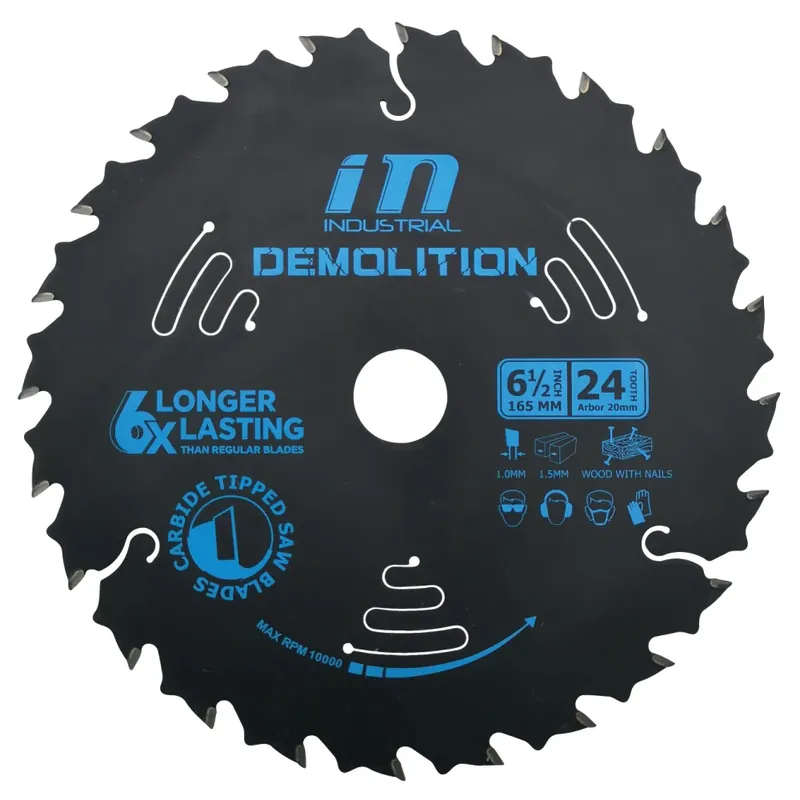 Cirkelsågklinga Demolition 165 mm 24T för trä med spik Industrial Premium