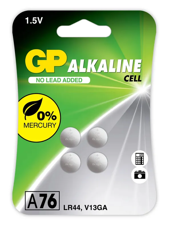 Nyhet LR44 GP Alkaline knappcell - 4-pack