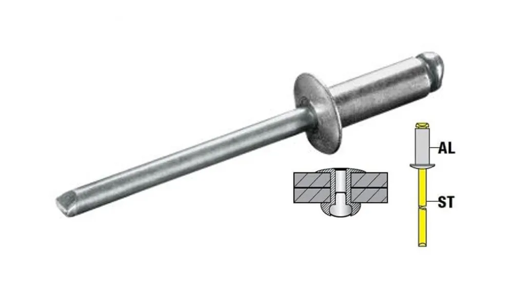 Popnit alu/stål 3,2 mm x 8 mm 1000 st, GOEBEL Billigare