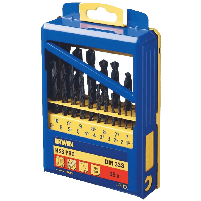 Billig Borrset HSS PRO 1,0 mm - 10,0 mm 19 delar, IRWIN