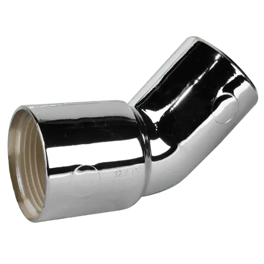 Beställ idag Vinkel 45° Falu Vulk 72225 med 1 muff krom PP 32 mm, Faluplast