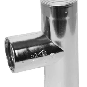 Beställ nu T-rör Falu Vulk 73315 med 3 muffar krom PP 32 mm, Faluplast