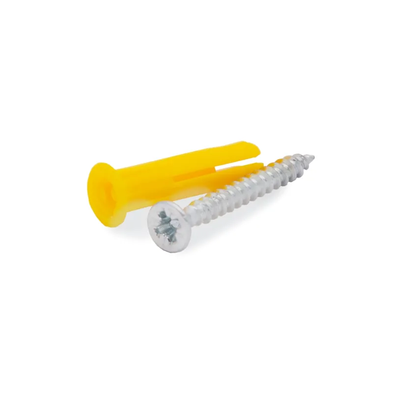 Begränsat erbjudande Plastplugg gul med skruv 5,5 mm x 25 mm 10 st, FAST