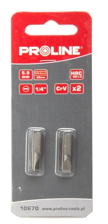 Beställ idag Spårskruvmejsel 1/4, 4.5 mm, l=25 mm, 2-pack, Proline