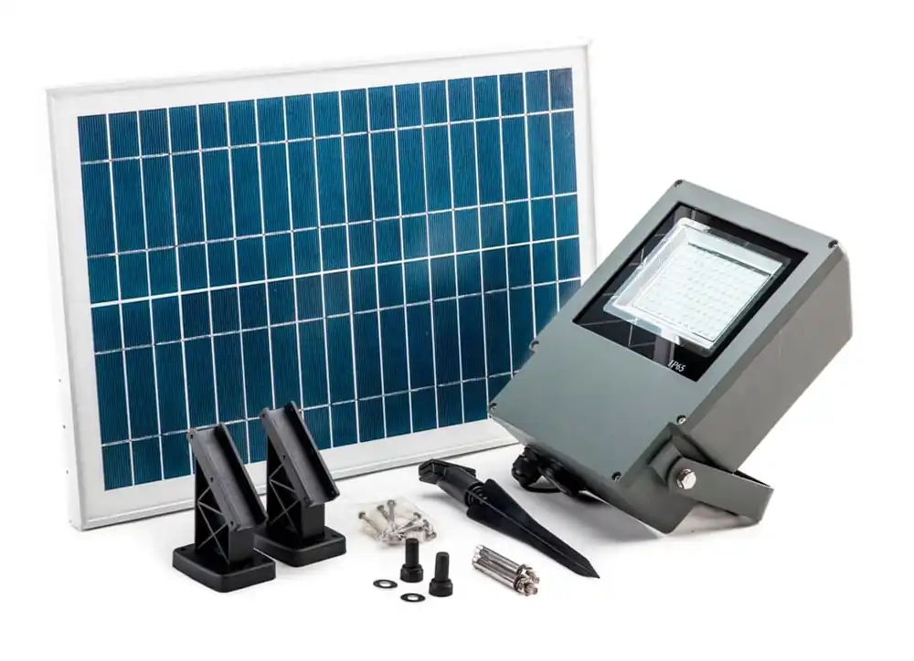 Utförsäljning Professionell strålkastare 108st LED SMD (2835) 550 LM med 20W solpanel, 6000mAh batteri, IP65, Capral